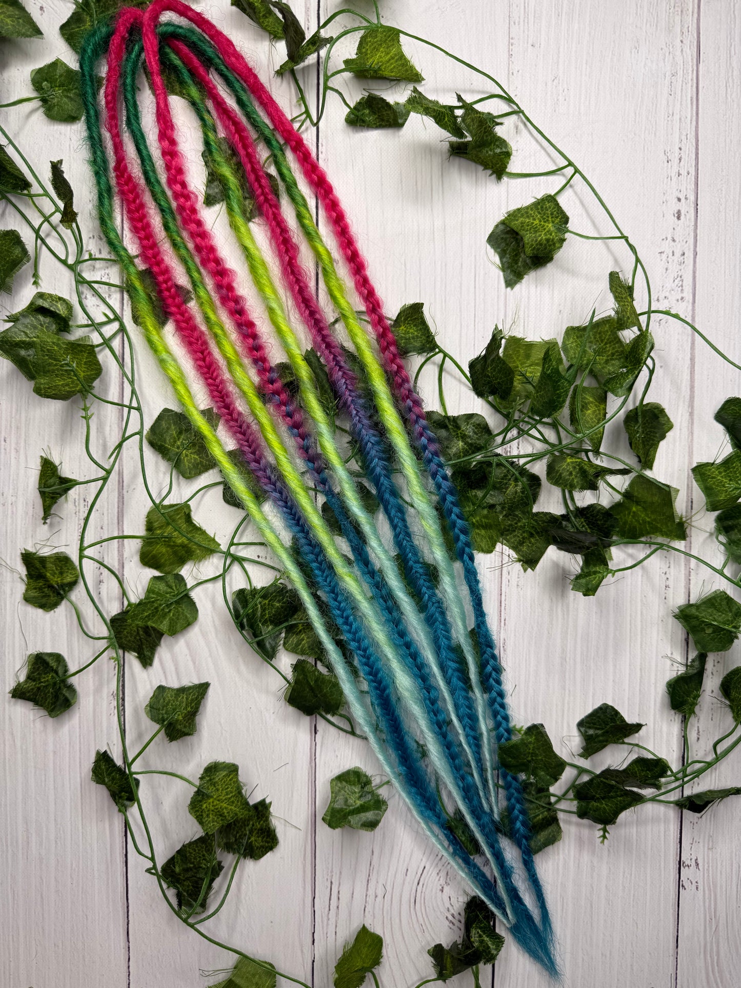 Set of 4, 50-59cm Seafoam Blush Blend Mixed Texture Synthetic Extensions