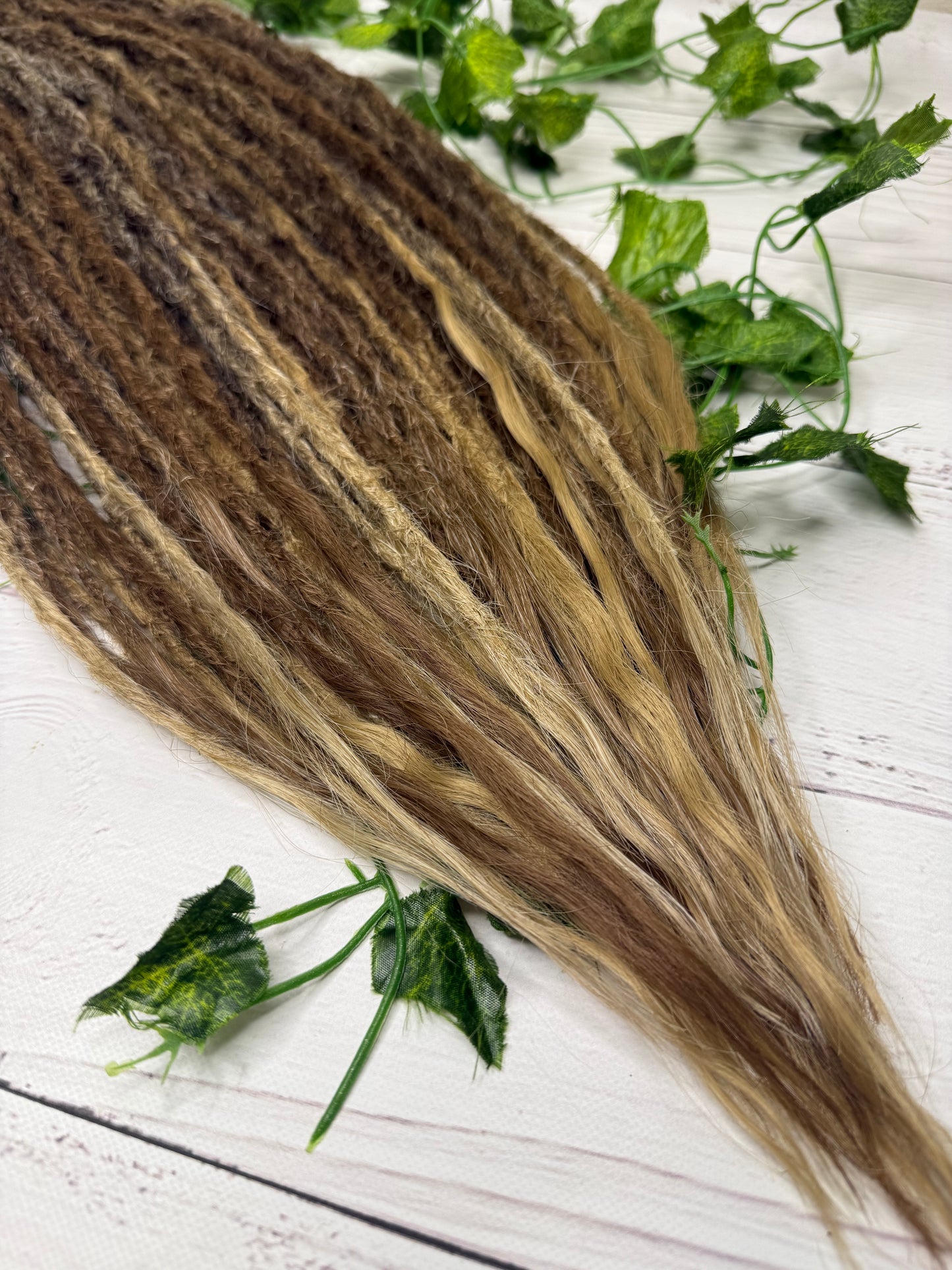 Set of 30, Brown Blend, Dreadlock Extensions with loose ends