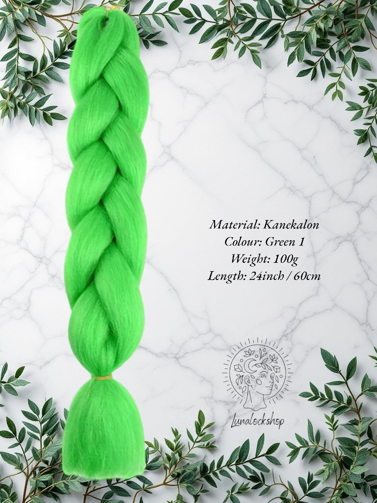 Green 1 Kanekalon Synthetic Hair 60cm 100g