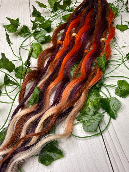 Set of 6, 59-66cm Vermillion Dusk Mixed Texture Synthetic Extensions
