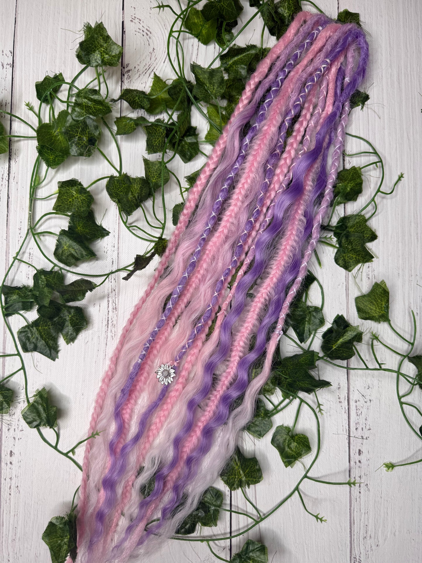 Set of 6, 55-59cm Cotton Bloom Mixed Texture Synthetic Extensions
