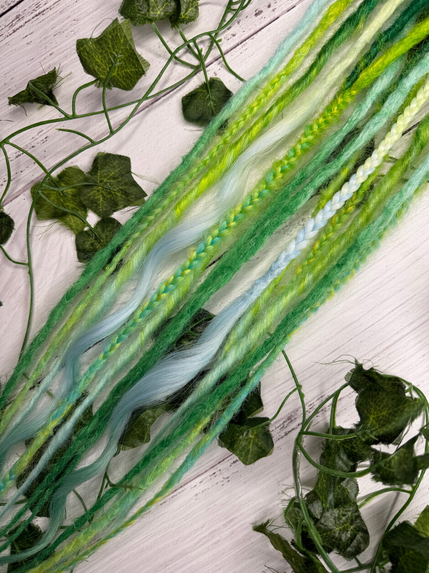 Set of 7, 55-61cm Pastel Lagoon Blend Mixed Texture Synthetic Extensions