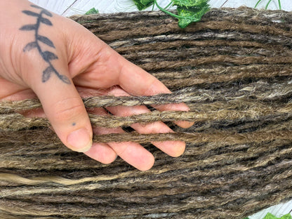Set of 30, Brown Blend, Dreadlock Extensions with loose ends