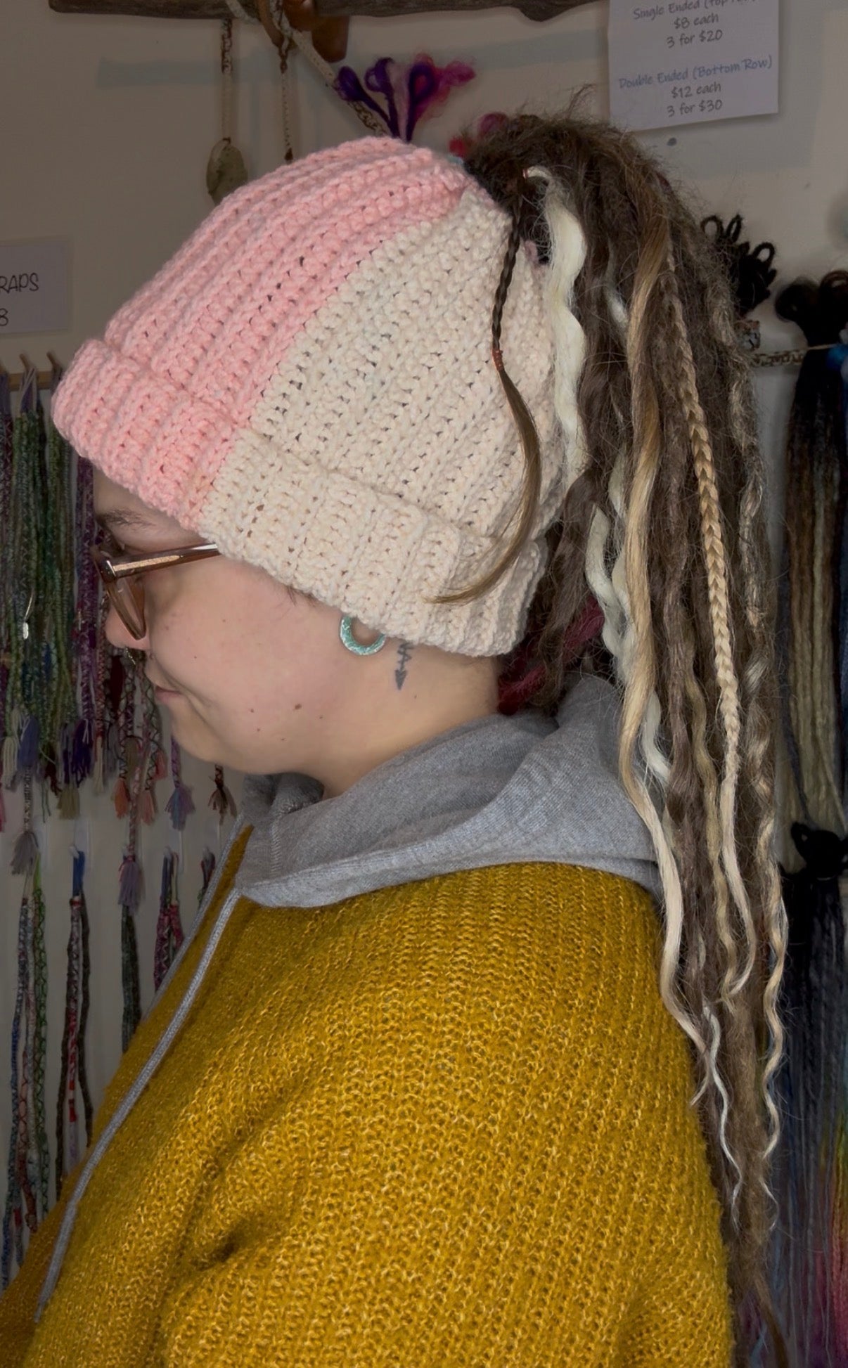 Multicoloured Colour Beanie With Hole