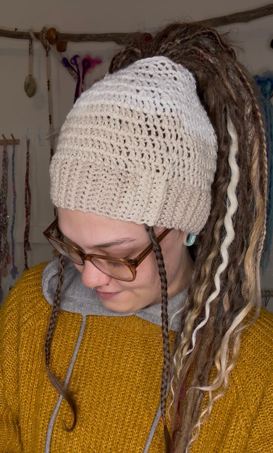 Light Mixed Colour Beanie With Hole