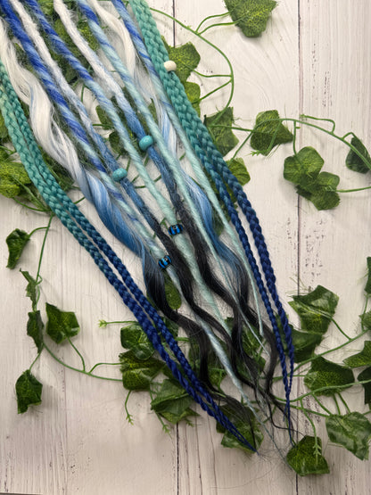 Set of 8, 57-64cm Midnight Ice Blend Mixed Texture Synthetic Extensions