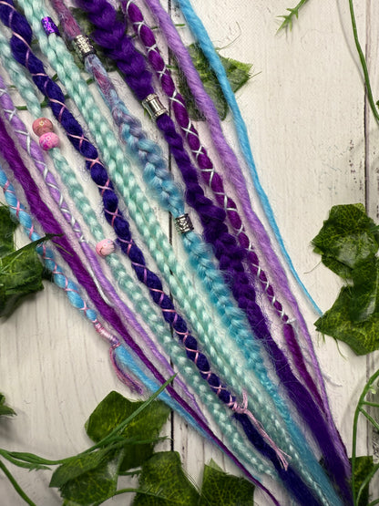 Set of 9 55-62cm Purple Mermaid Extensions (only available for online purchase)