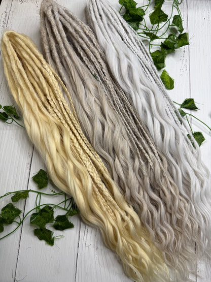 Set of 50, Full Head Anna Wave Extensions with Braided side