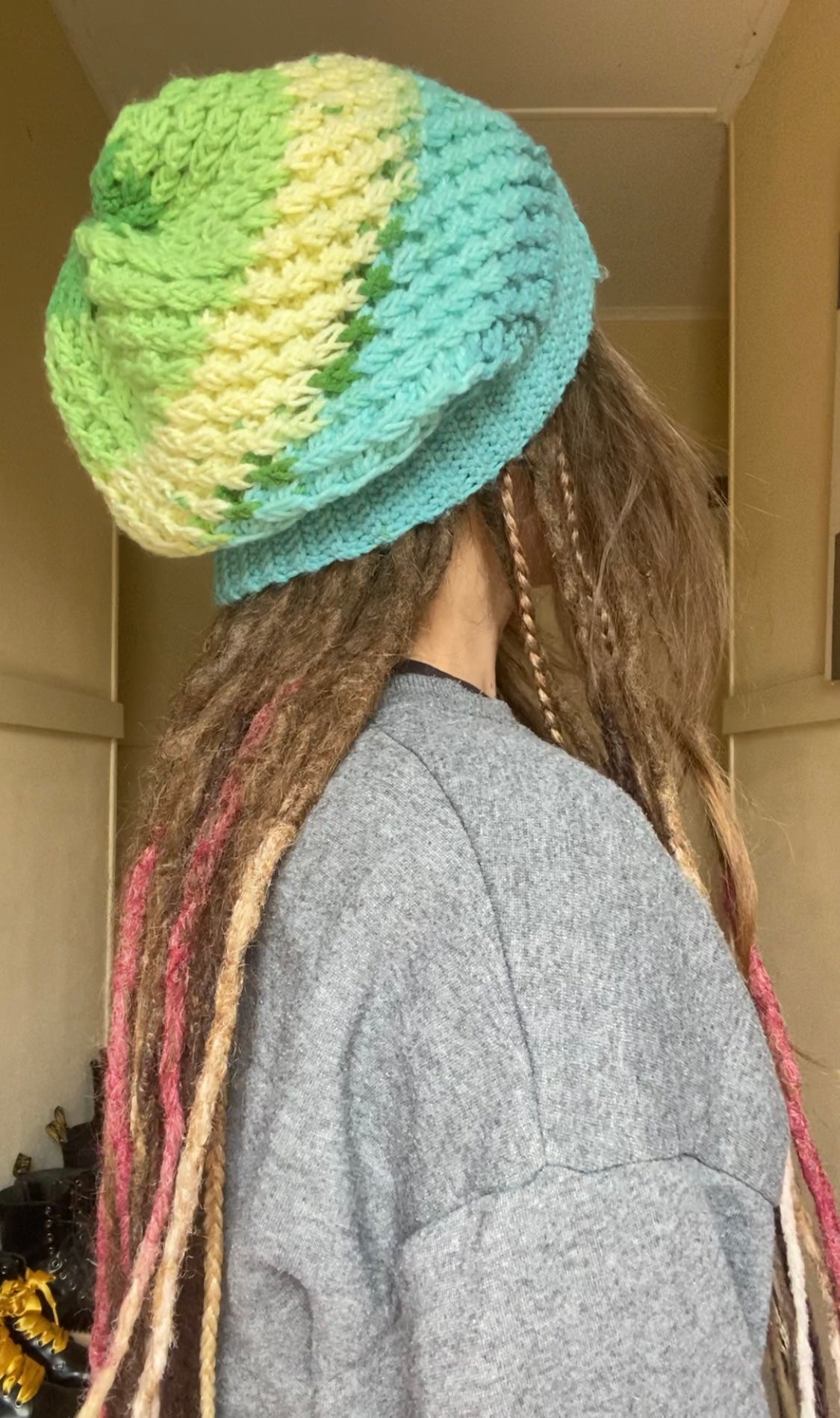 Blue Green Handmade Beanie