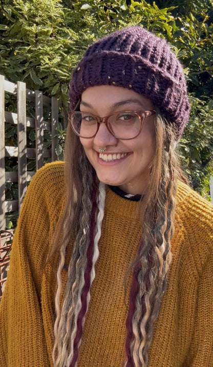 Purple Speckled Beanie