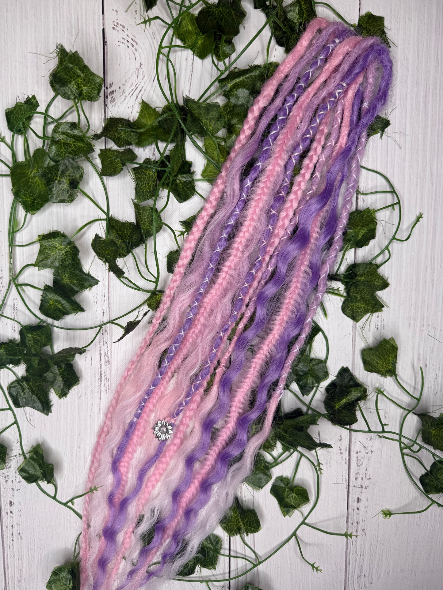 Set of 6, 55-59cm Cotton Bloom Mixed Texture Synthetic Extensions