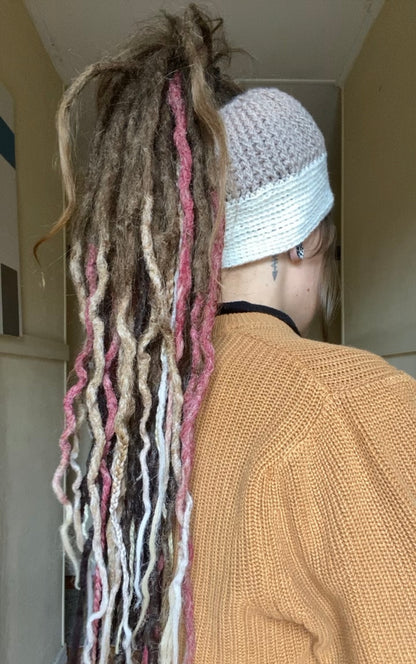 Soft brown Handmade Beanie with hole