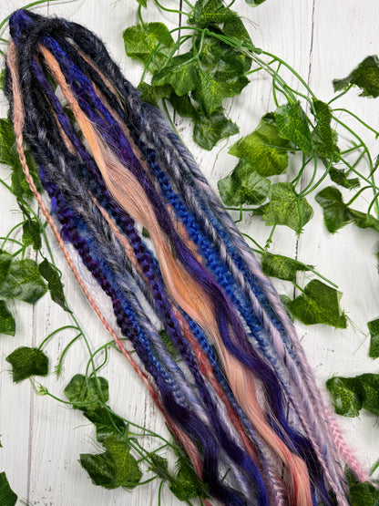 Set of 8, 56-67cm Goth Fairy Mixed Texture Synthetic Extensions