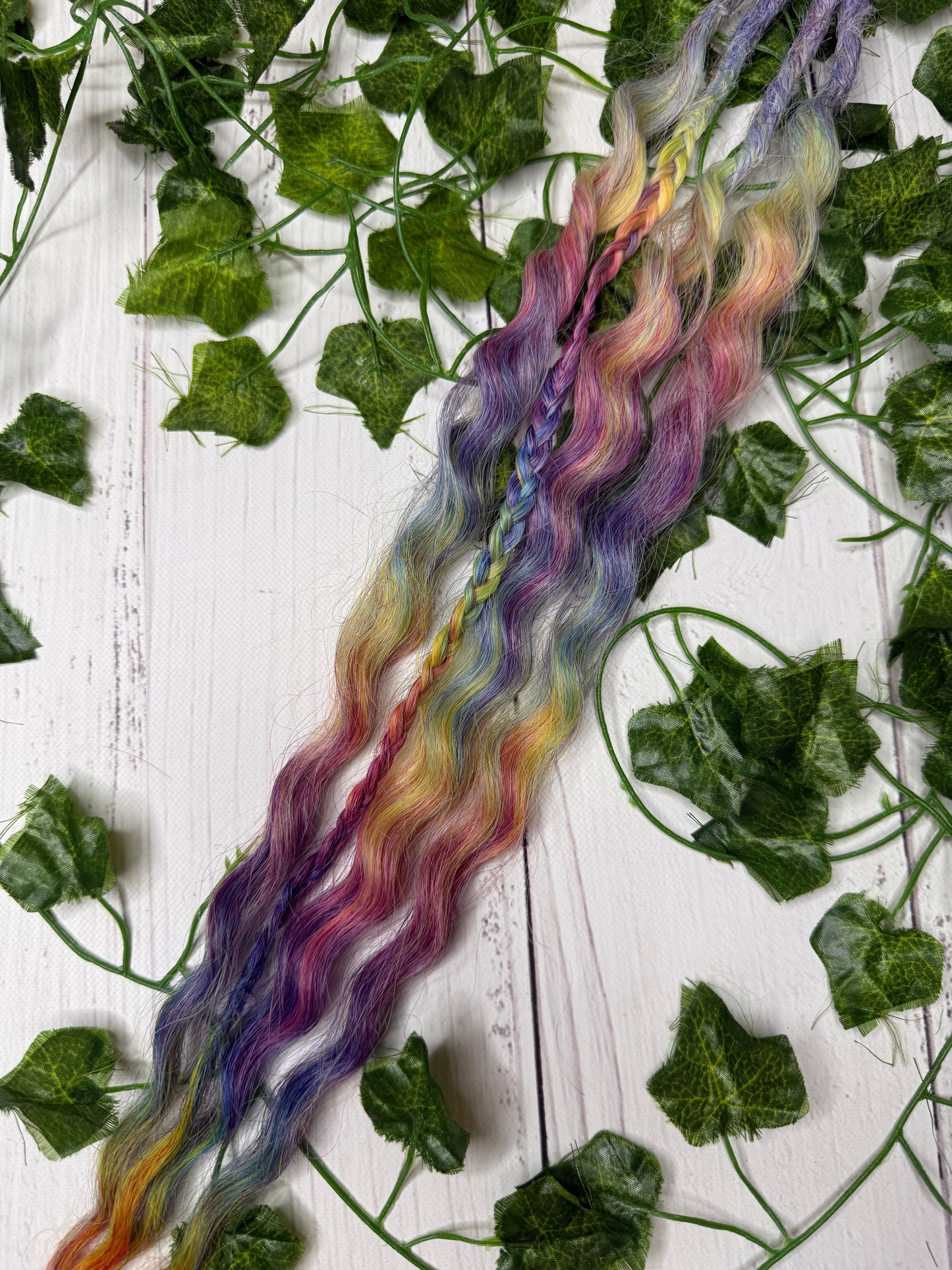Set of 2, 52-55cm Amethyst Glow Mixed Texture Synthetic Extensions