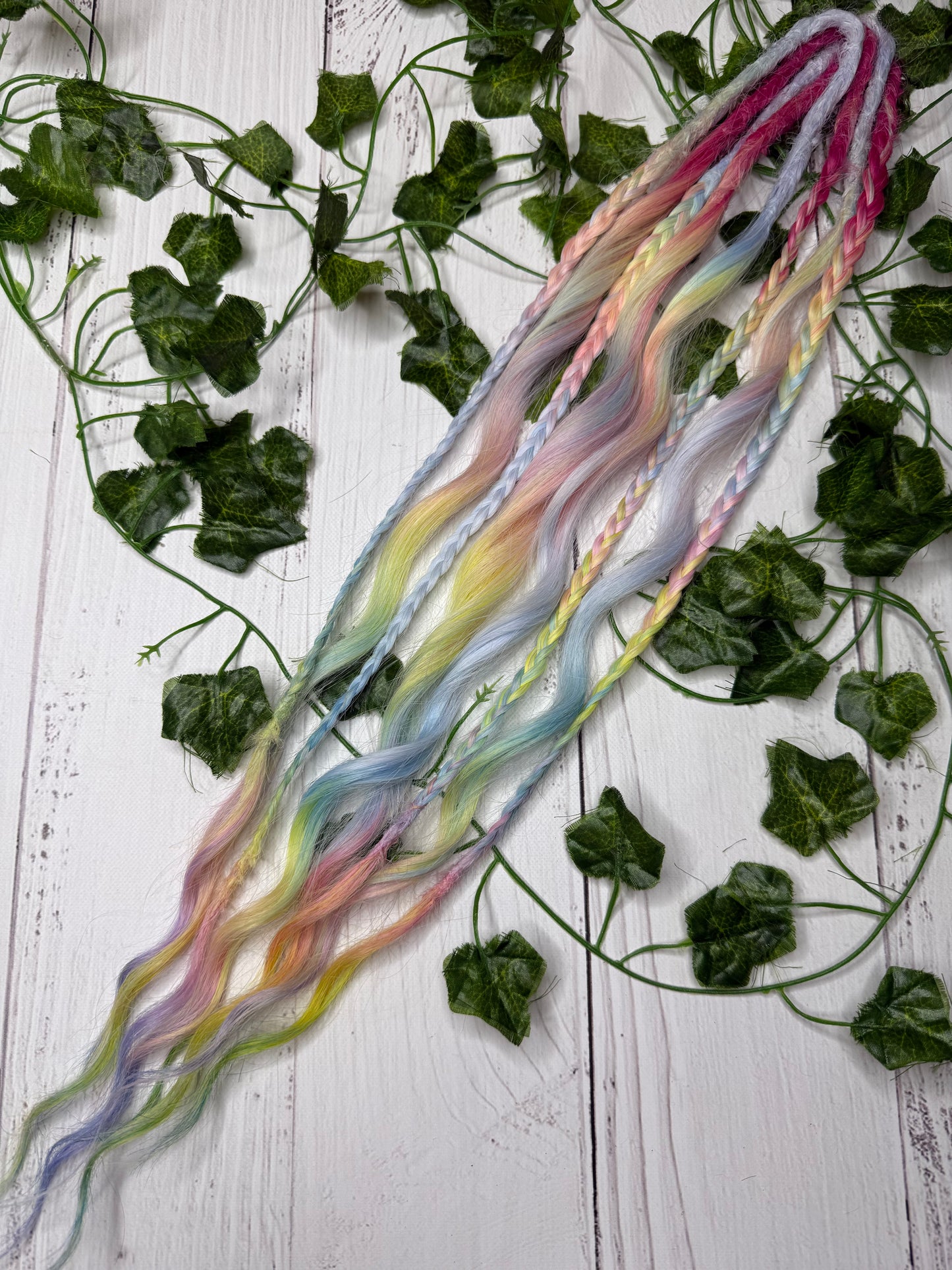 Set of 4, 51-59cm Candy Prism Mixed Texture Synthetic Extensions
