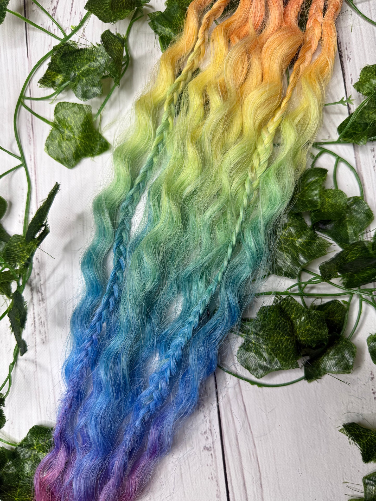 Set of 4, 45-52cm Sunset Riot Mixed Texture Synthetic Extensions