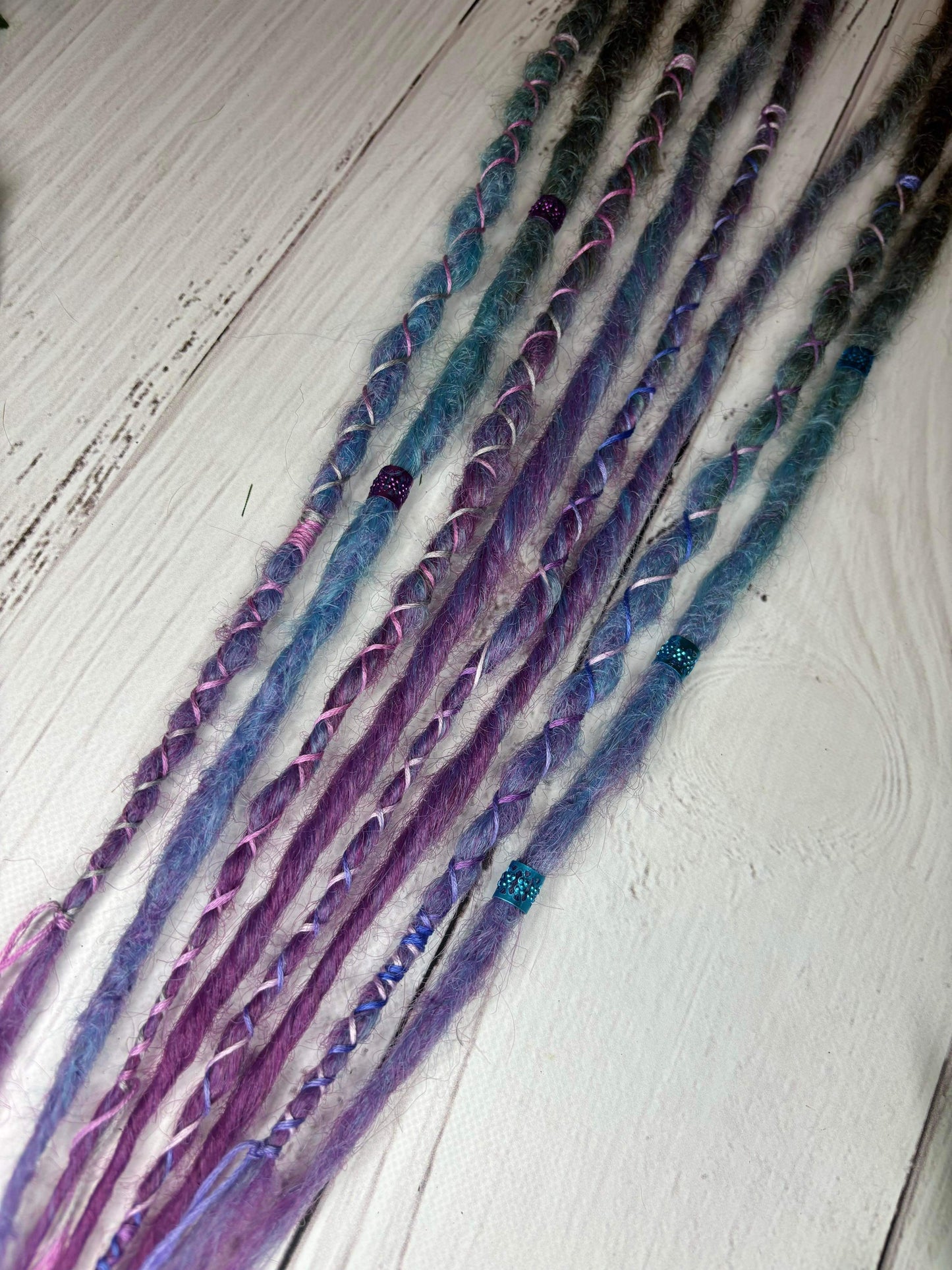 Set of 4, 48-54cm Brown to Blue/Purple Synthetic Extensions