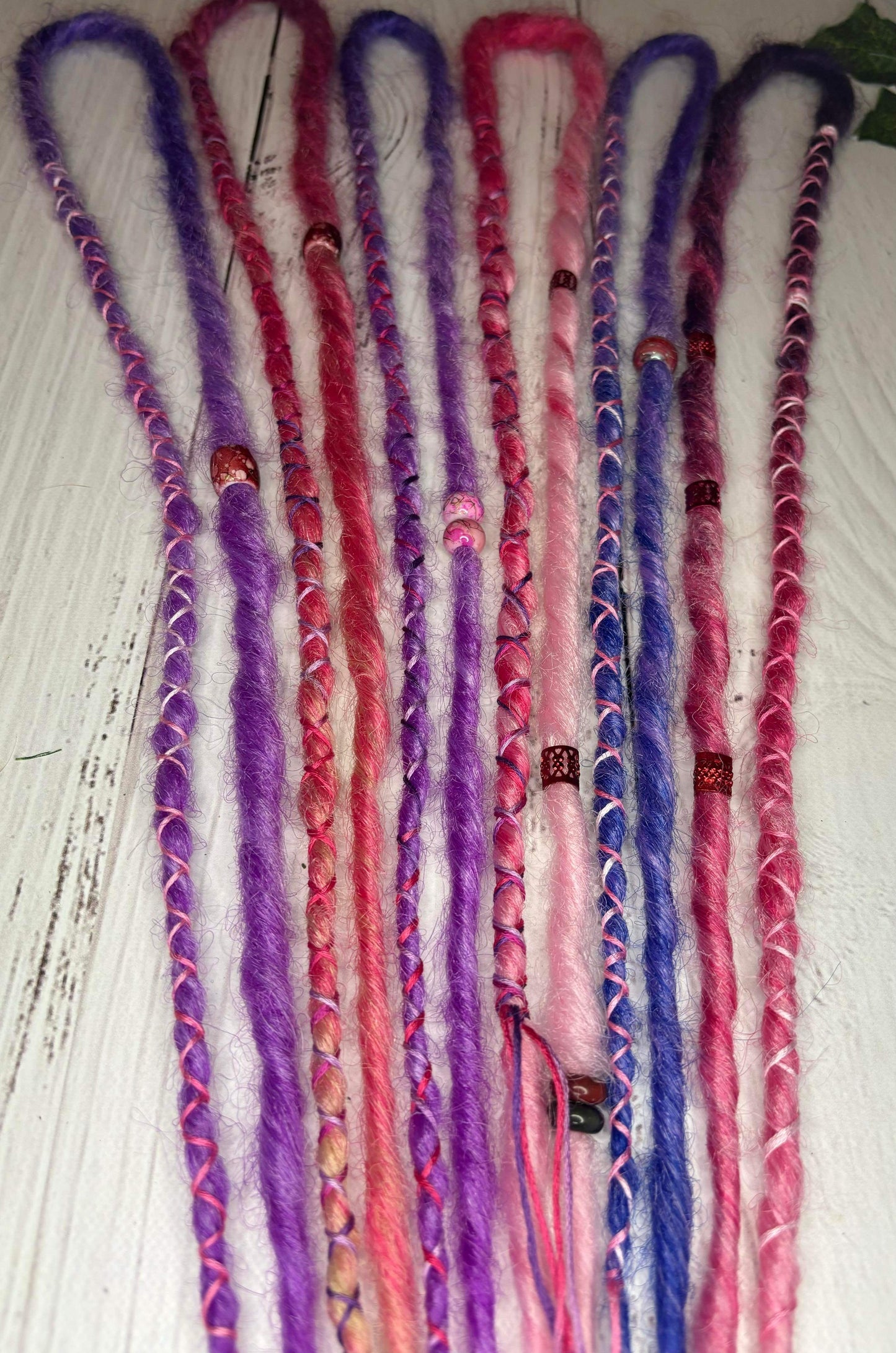 Set of 6, 50-60cm Pink and Purple blend Synthetic Extensions