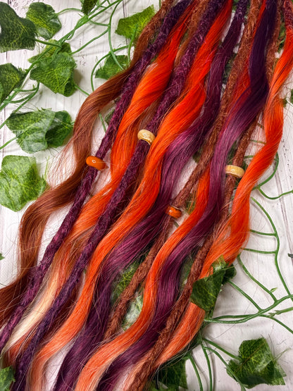 Set of 6, 59-66cm Vermillion Dusk Mixed Texture Synthetic Extensions