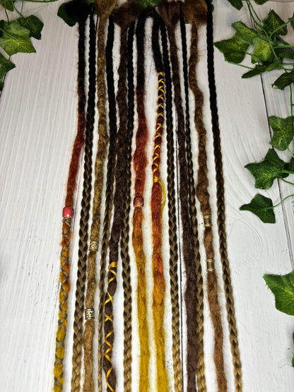 Set of 12, 60-65cm Autumn Brown Synthetic Extensions