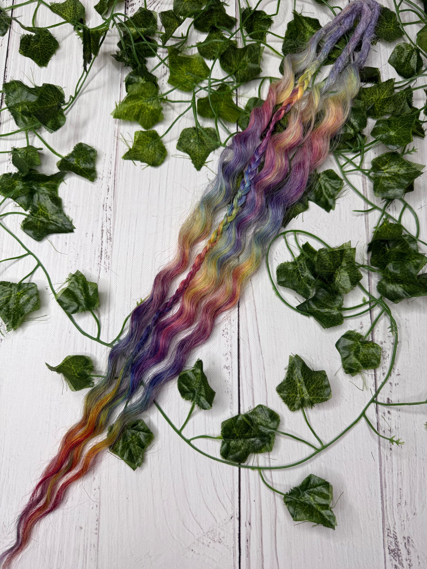 Set of 2, 52-55cm Amethyst Glow Mixed Texture Synthetic Extensions