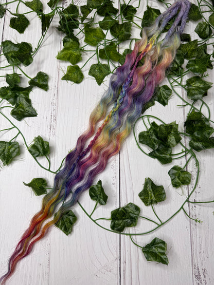 Set of 2, 52-55cm Amethyst Glow Mixed Texture Synthetic Extensions
