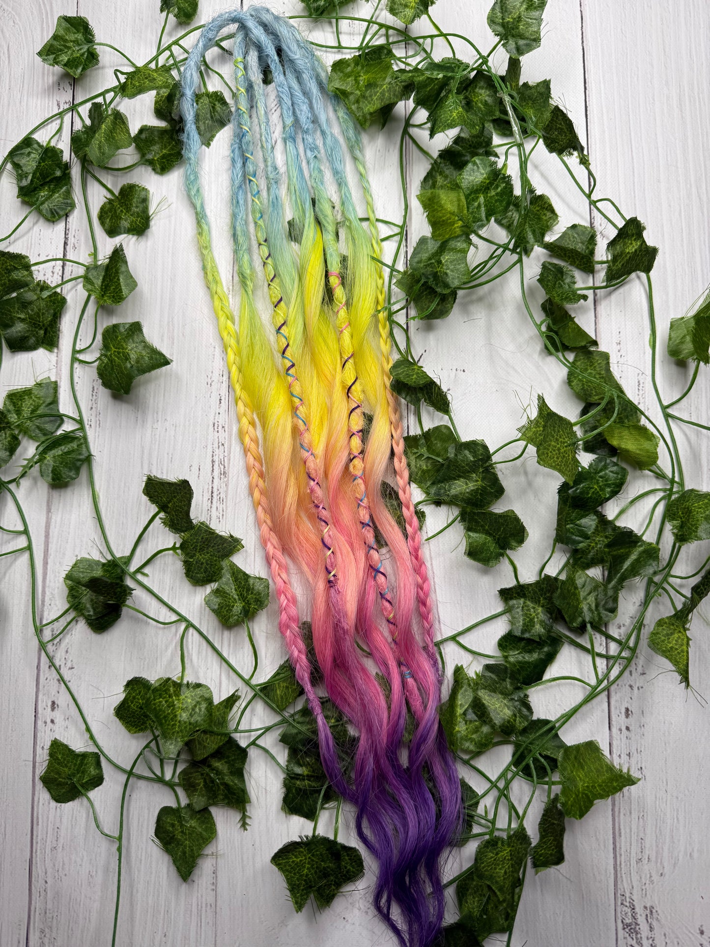 Set of 4, Pastel Pop Blend Mixed Texture Synthetic Extensions