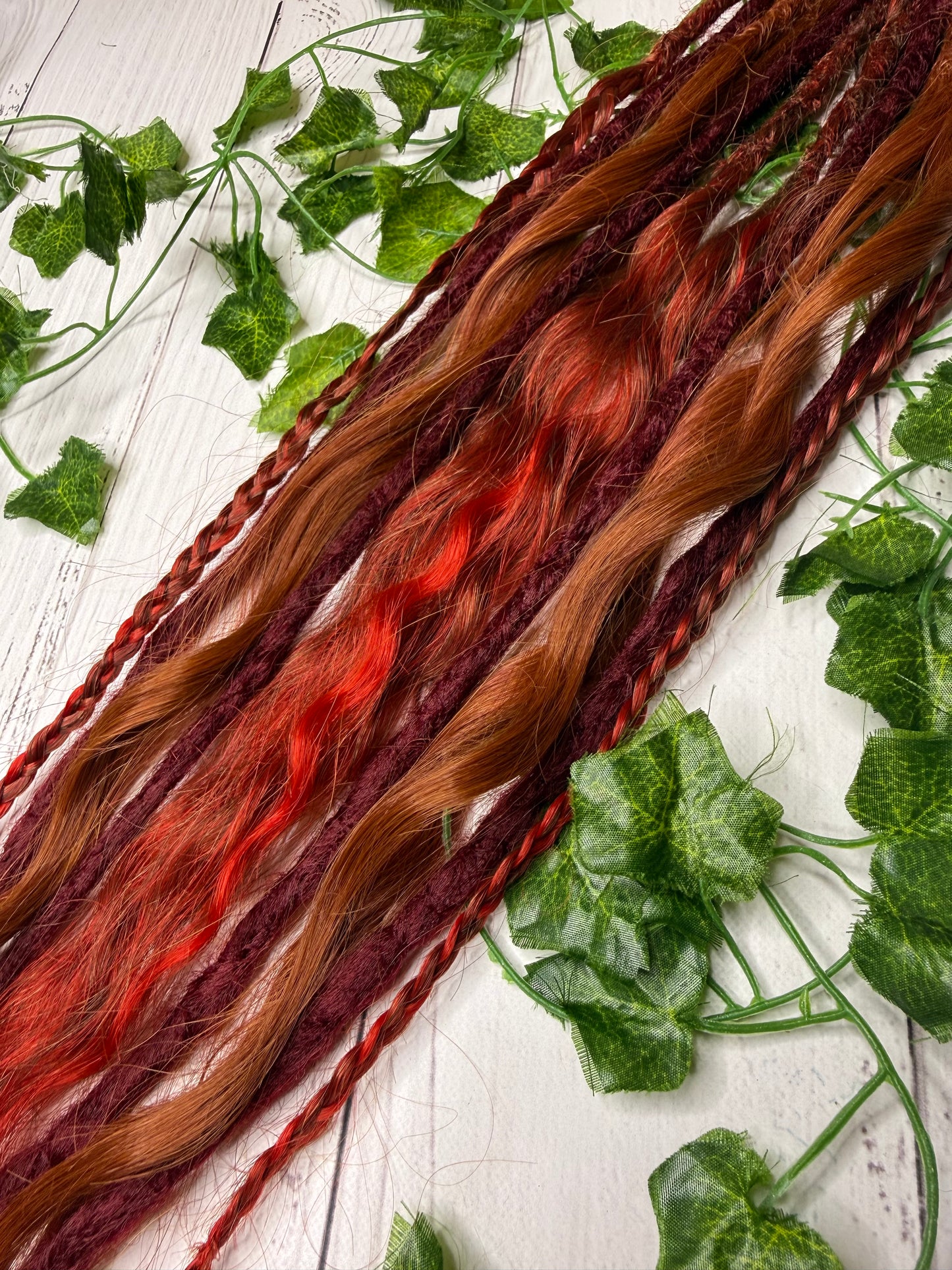 Set of 6, 52-66cm Rust & Roque Mixed Texture Synthetic Extensions