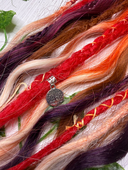 Set of 8, 54-65cm Sienna Blaze Mixed Texture Synthetic Extensions