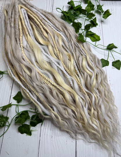 Set of 50, Full Head Anna Wave Extensions with Braided side