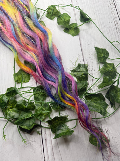 Set of 6, 64cm Rainbow Blend Mixed Texture Synthetic Extensions
