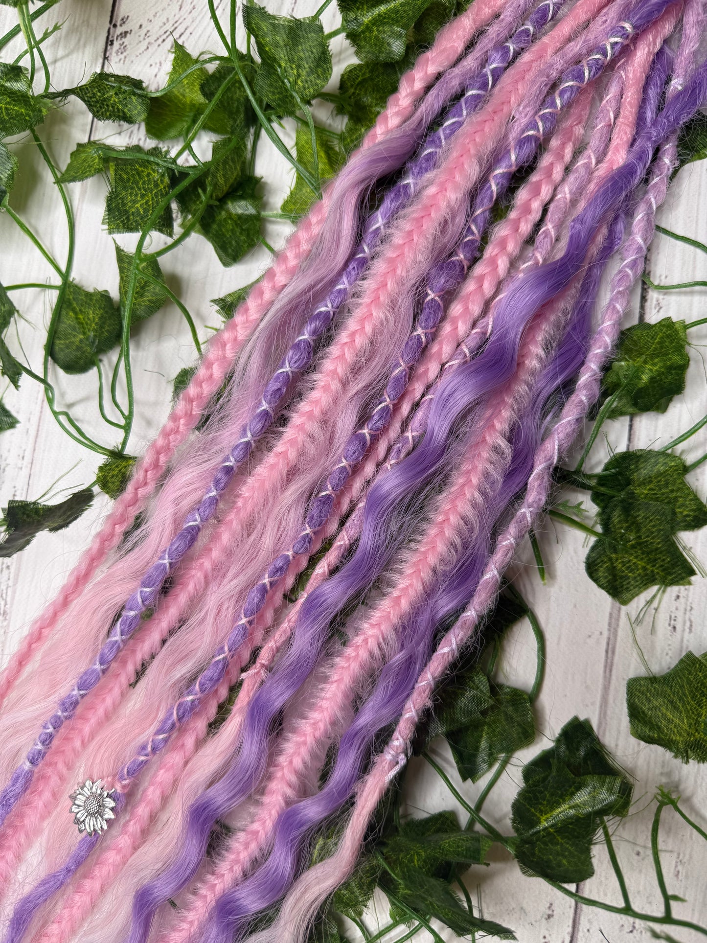 Set of 6, 55-59cm Cotton Bloom Mixed Texture Synthetic Extensions