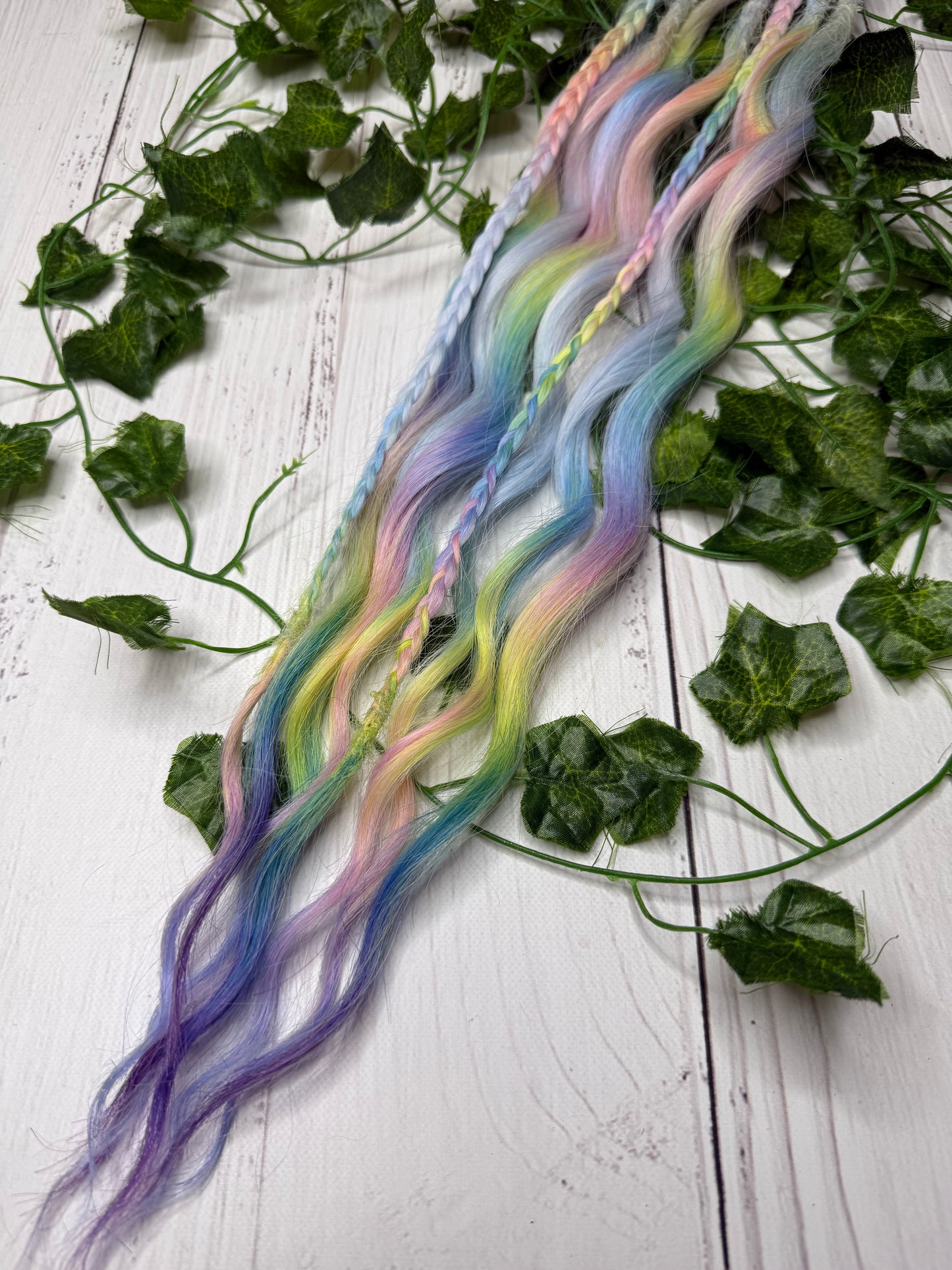 Set of 4, 52cm Rainbow Cloud Mixed Texture Synthetic Extensions