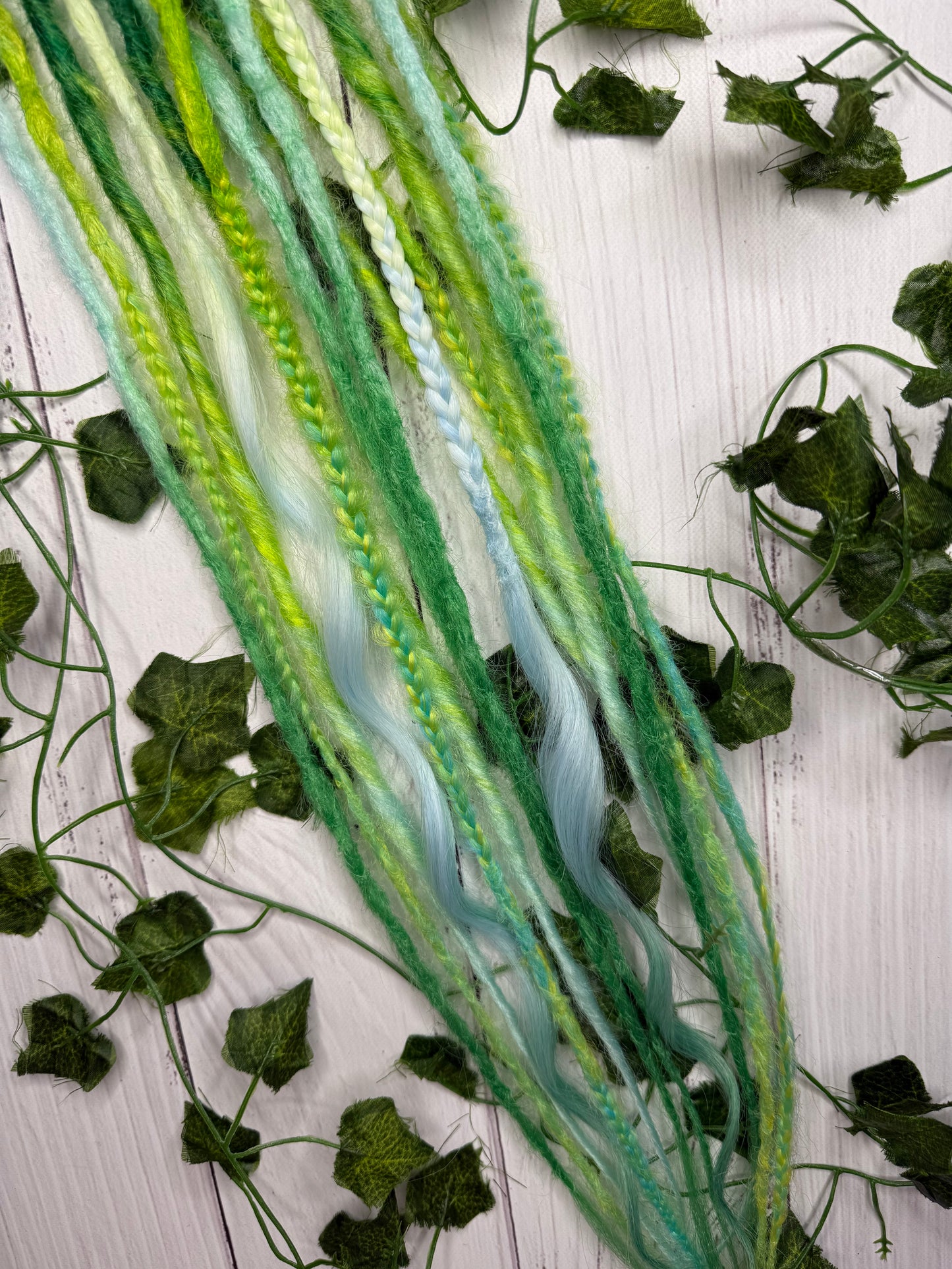 Set of 7, 55-61cm Pastel Lagoon Blend Mixed Texture Synthetic Extensions