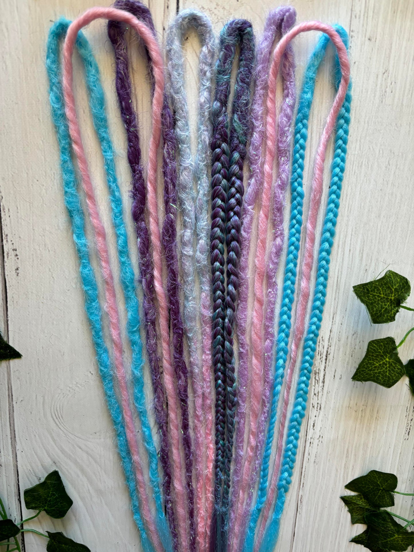 Set of 8, 45-55cm Pastel Fairy Floss Double Ended Dreadlocks