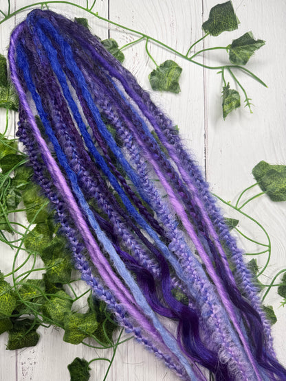 Set of 8, 58-68cm Lavender Field Blend Mixed Texture Synthetic Extensions