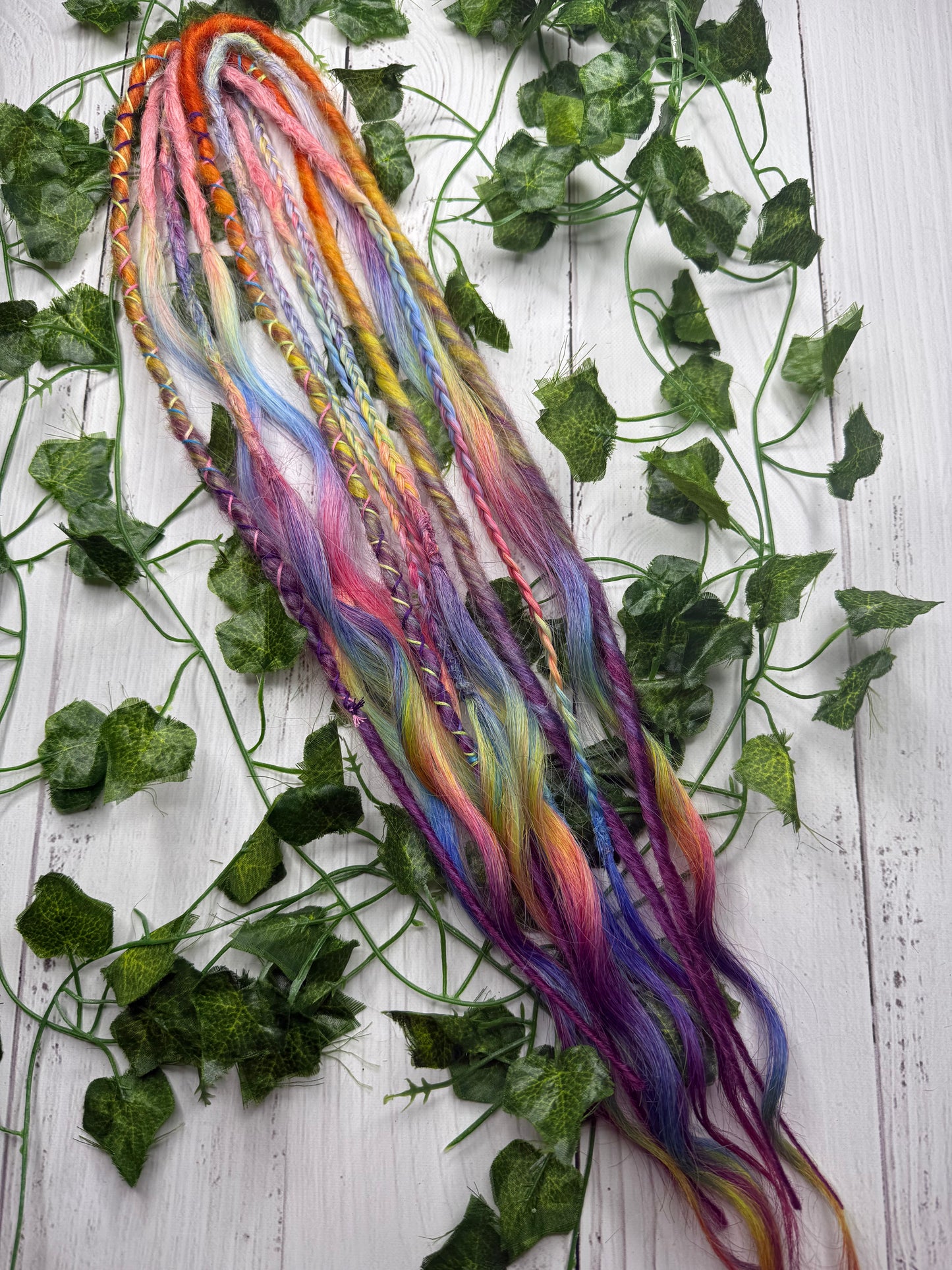 Set of 6, 54-62cm Skittles Blend Mixed Texture Synthetic Extensions