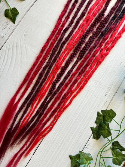 Set of 6 Grungey Red Double Ended Extensions