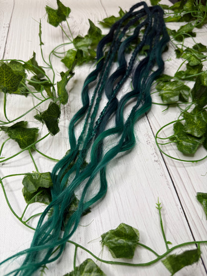 Set of 4, 55-64cm Emerald Envy Mixed Texture Synthetic Extensions