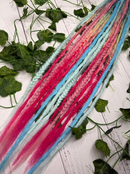 Set of 7, 53-63cm Candy Blaze Mixed Texture Synthetic Extensions