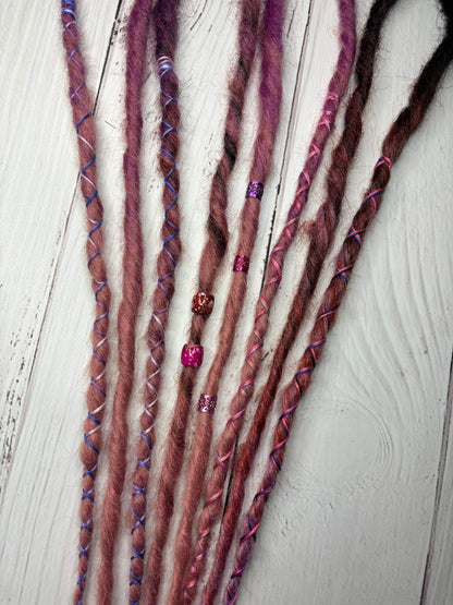 Set of 4, 44-50cm Muted Pink Synthetic Extensions