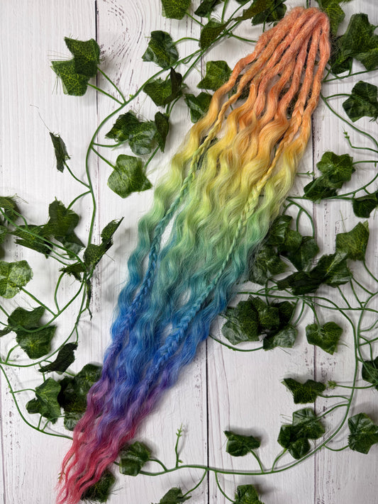 Set of 4, 45-52cm Sunset Riot Mixed Texture Synthetic Extensions