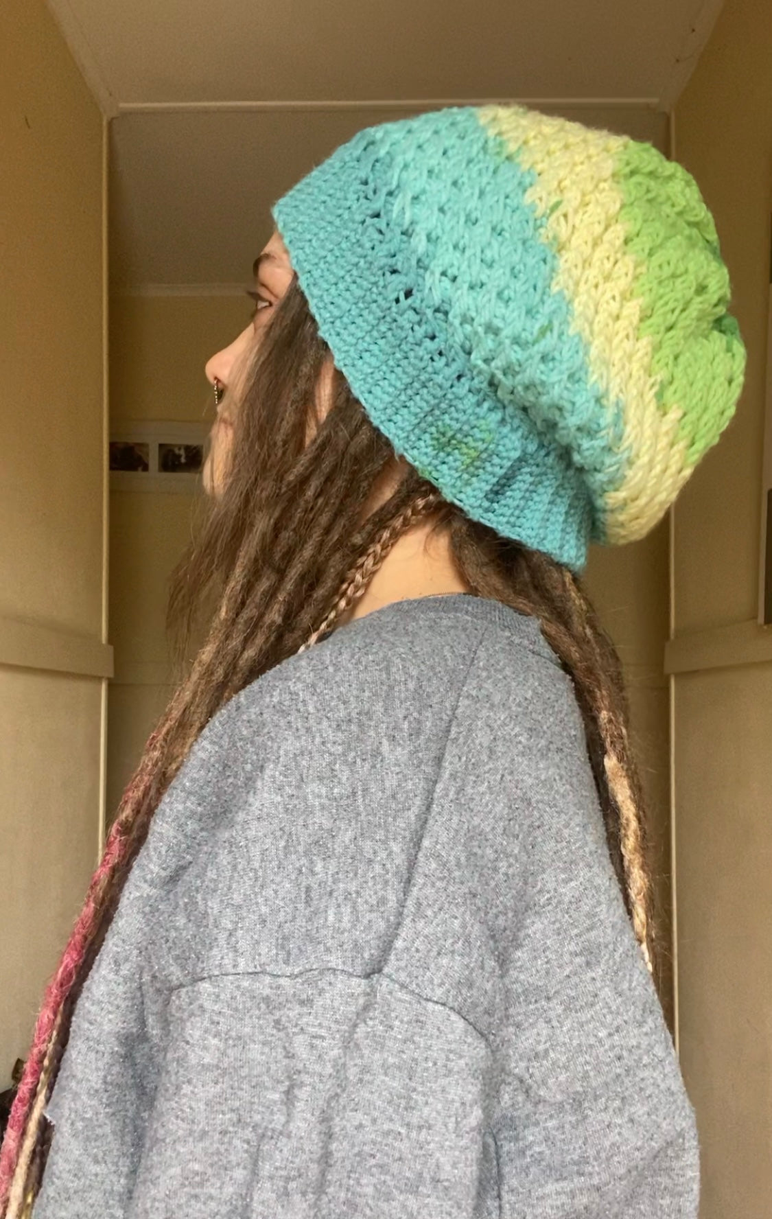 Blue Green Handmade Beanie