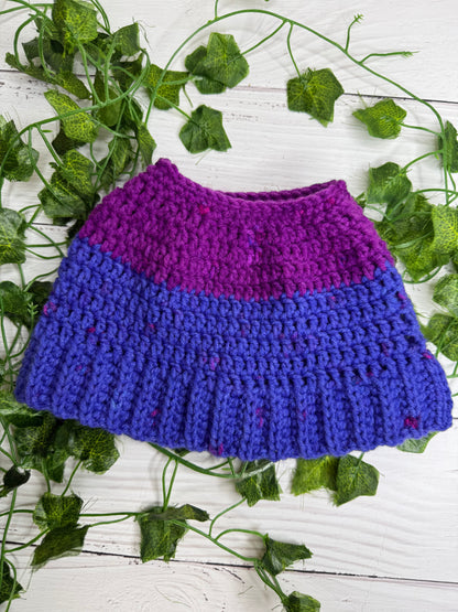 Purple Mixed Colour Beanie With Holeu