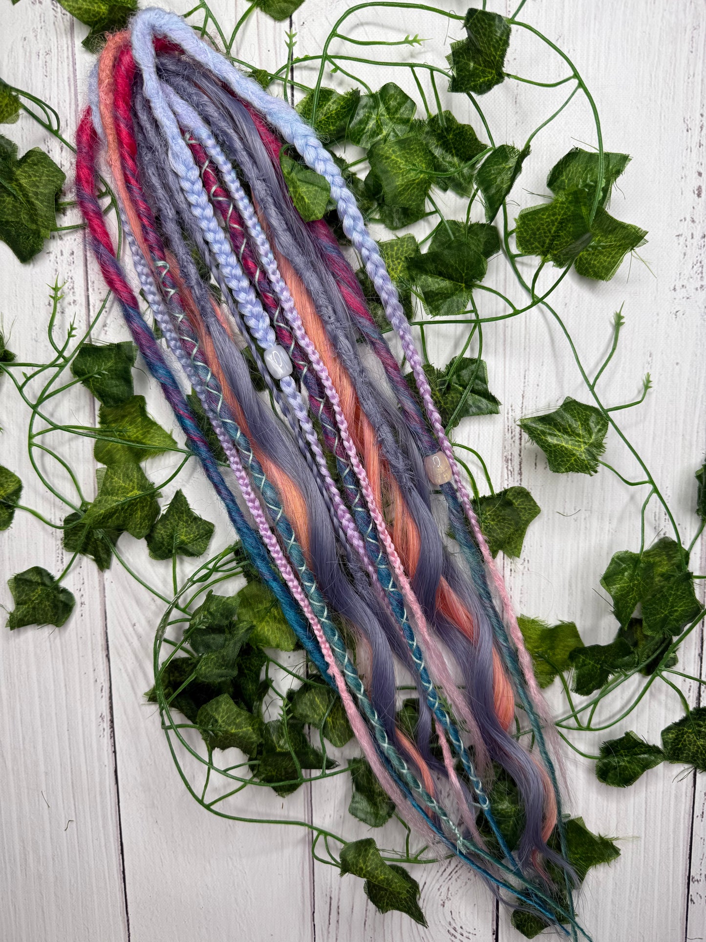 Set of 7, 43-52cm Siren Shimmer Blend Mixed Texture Synthetic Extensions