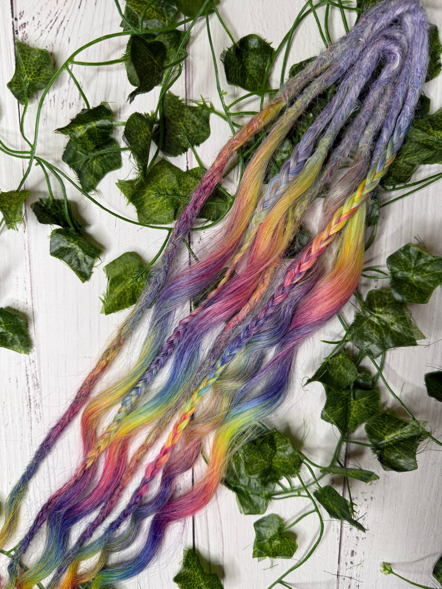 Set of 4, 49-56cm Pastel Halo Mixed Texture Synthetic Extensions