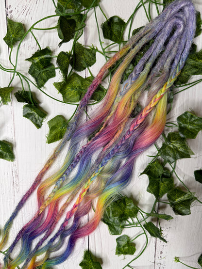 Set of 4, 49-56cm Pastel Halo Mixed Texture Synthetic Extensions