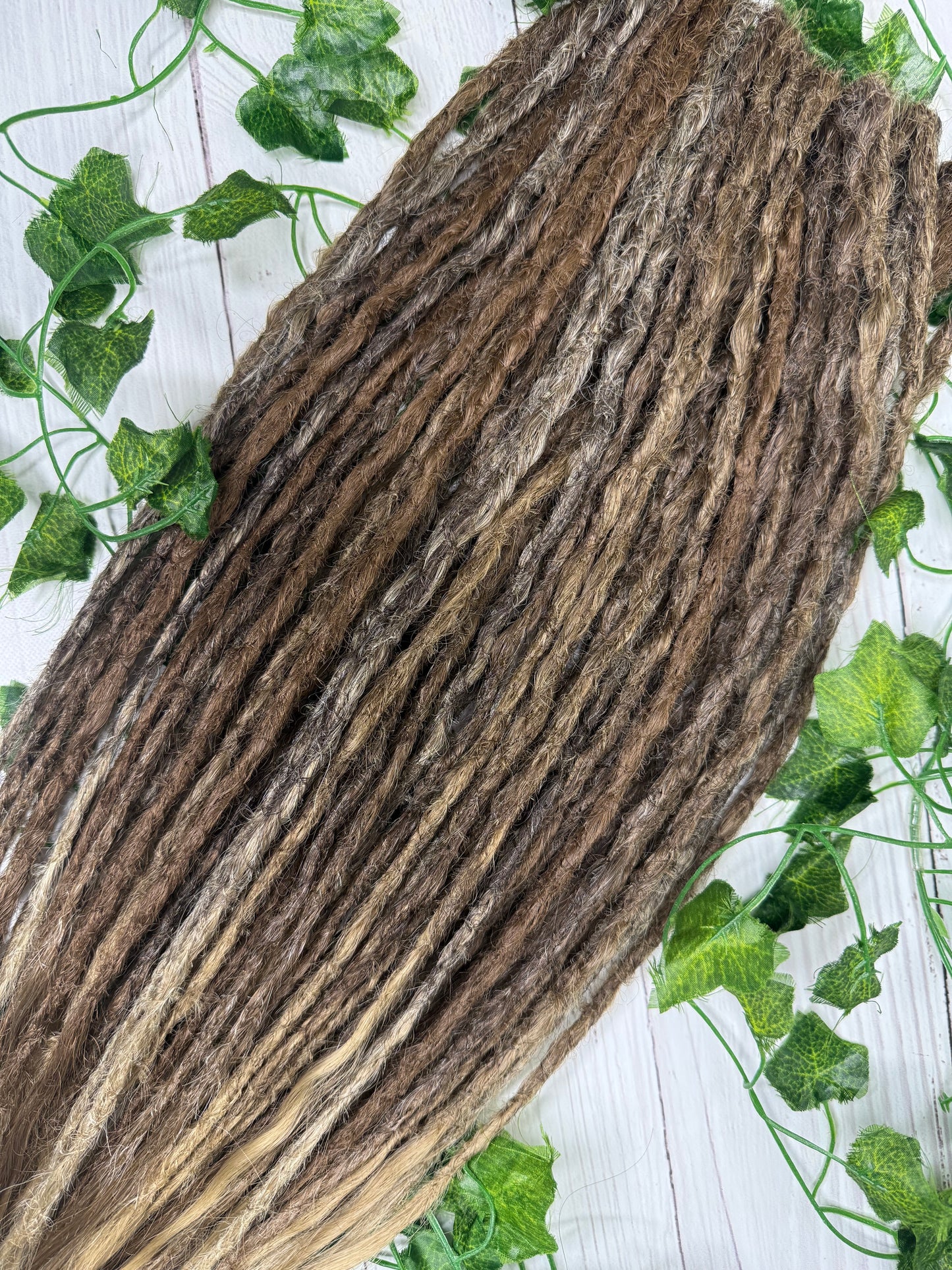 Set of 30, Brown Blend, Dreadlock Extensions with loose ends