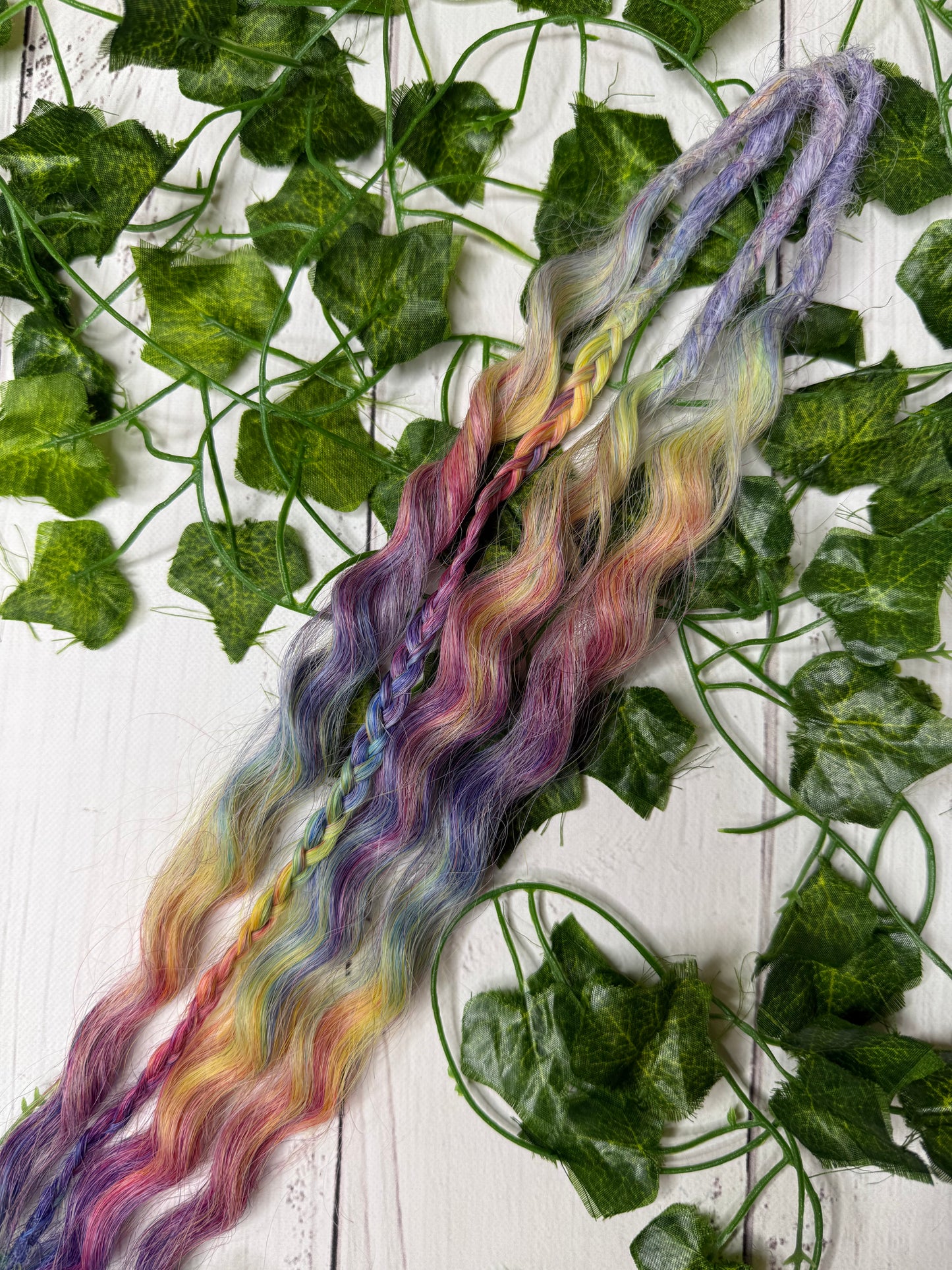 Set of 2, 52-55cm Amethyst Glow Mixed Texture Synthetic Extensions