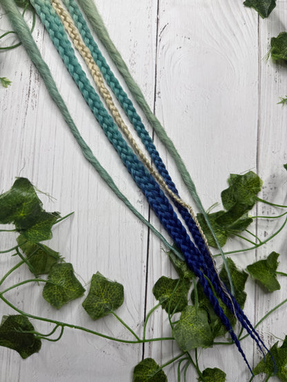 Set of 5, 51-61cm Blonde - Blue Synthetic Extensions (only available for online purchase)